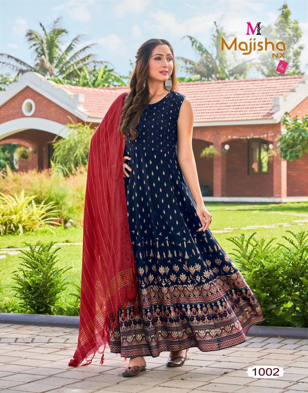 Majisha Nx Pankh 2 Heavy Ethnic Wear Long Kurti With Dupatta Collection